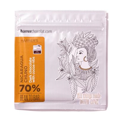 Nicaragua  Chuno Traditional 70% étcsokoládé kakaóbabtörettel